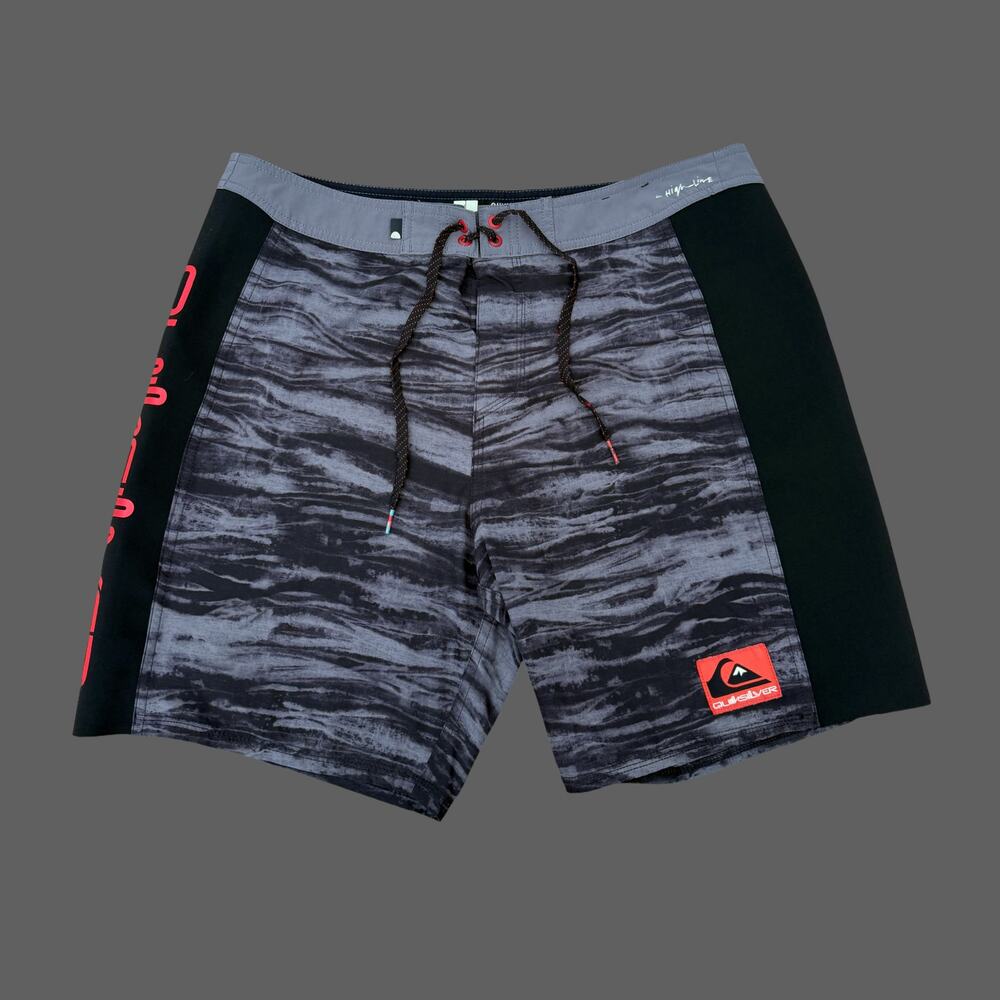 Quiksilver Dry Flight Boardshorts Size 34 Gray/Blue/Black